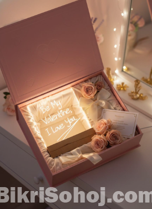 Wooden Desk Lamp And Night Lamp With glowing writing board